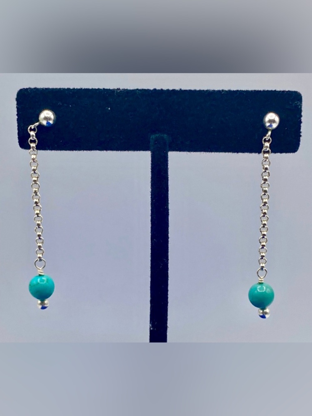 Sterling Silver Turquoise Dangle Earrings